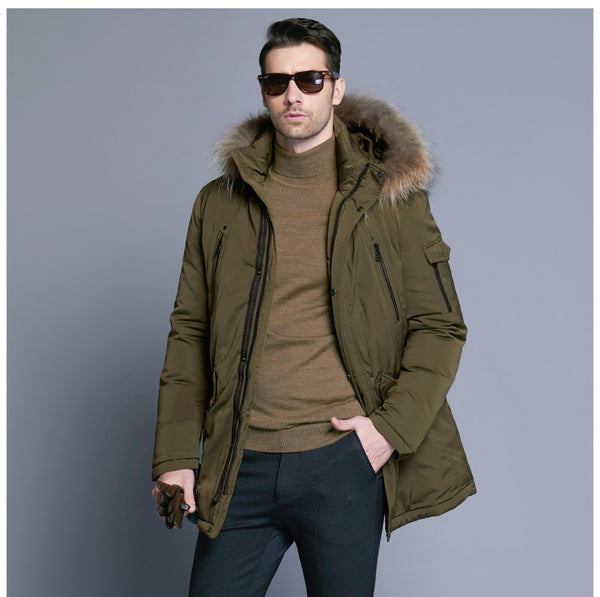 Men's Winter Warm Windproof Parka With Detachable Fur Hood | ZORKET ...