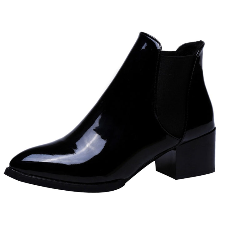 patent heeled chelsea boots