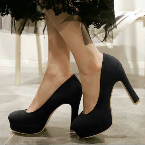 Female Summer Closed Toe Solid Color Platform Pumps | ZORKET