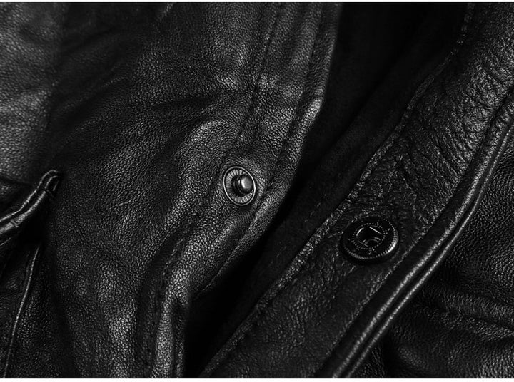Men's Spring/Autumn Retro Wrinkled Genuine Leather Slim Jacket | ZORKET ...