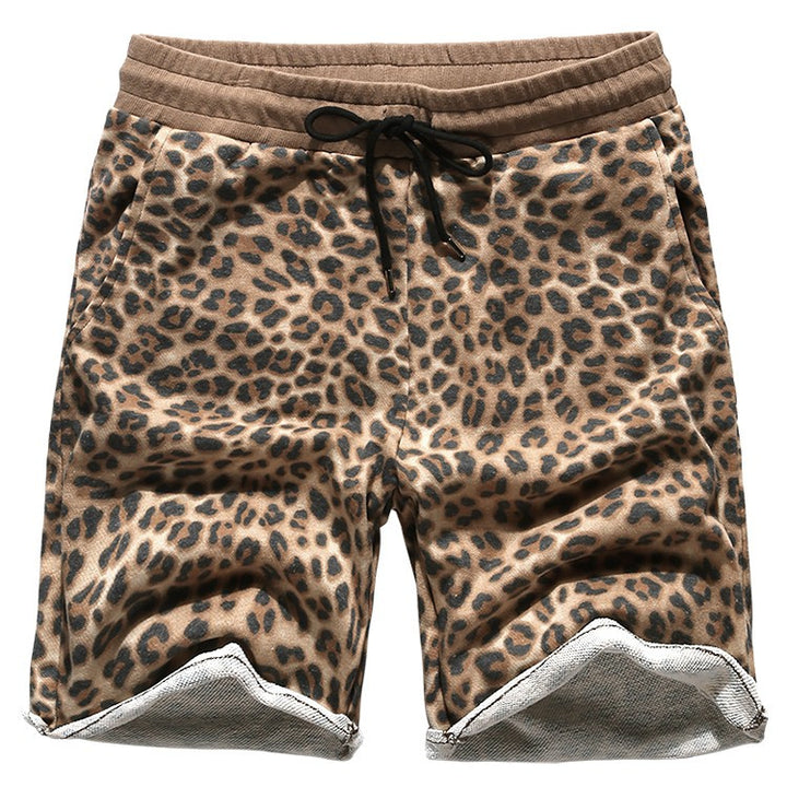 mens leopard print board shorts