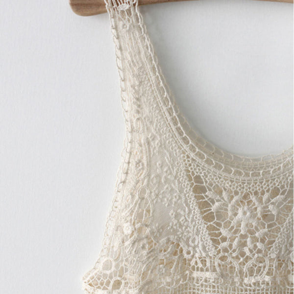 Knitted Tank Top With Lace | Women's Clothing | Zorket | ZORKET