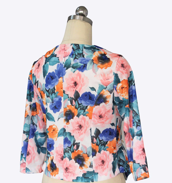 Female Long Sleeve Floral Color Blazer | ZORKET