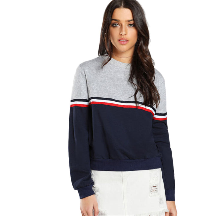 Women's Striped Casual Sweatshirt | ZORKET