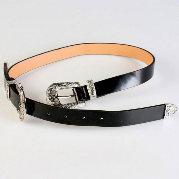 Vintage Metal Pin Buckle Leather Belt For Women | ZORKET