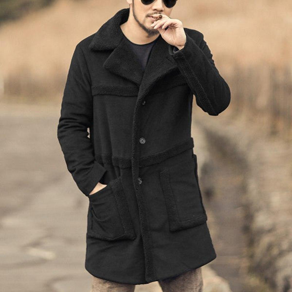 Zorket | Mens Cashmere Long Coat With Turn-Down Collar | ZORKET