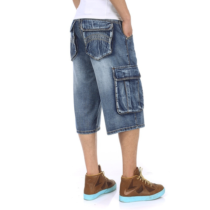 Men's Loose Long Denim Shorts With Pockets | Plus Size | ZORKET | ZORKET