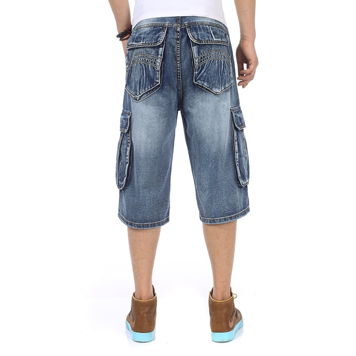 Men's Loose Long Denim Shorts With Pockets | Plus Size | ZORKET | ZORKET