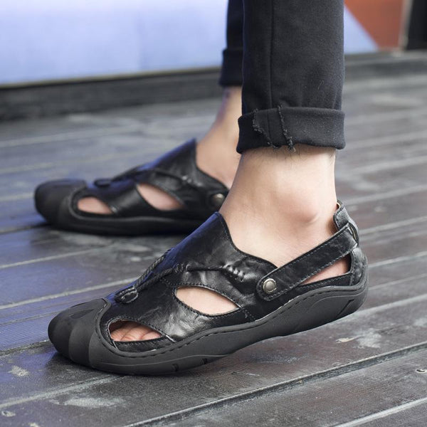 Men's Summer Leather Beach Sandals | Men's Flip Flops | Men's Slip-On ...