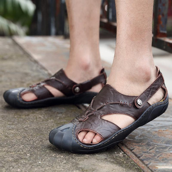 Men's Summer Leather Beach Sandals | Men's Flip Flops | Men's Slip-On ...