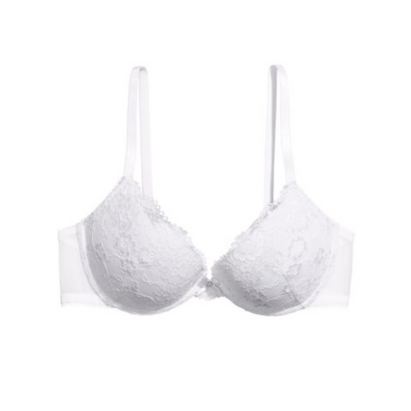 White Lace-Trimmed Push-Up Bra | Lingerie | Women's Underwear | Zorket ...