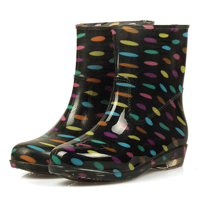 Women's Round Toe Colorful Rubber Boots | ZORKET