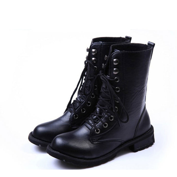 Women's Casual Lace-Up Motorcycle Boots | ZORKET