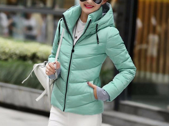Women's Solid Color Hooded Winter Down Jacket | ZORKET