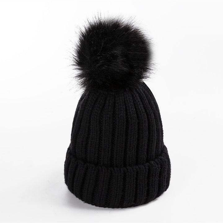 Women's Winter Knitted Hat With Faux Fur Ball | ZORKET