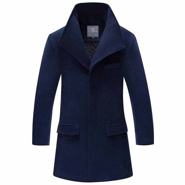 Men's Long Warm Single Breasted Winter Overcoat | Buy Men's Overcoats ...