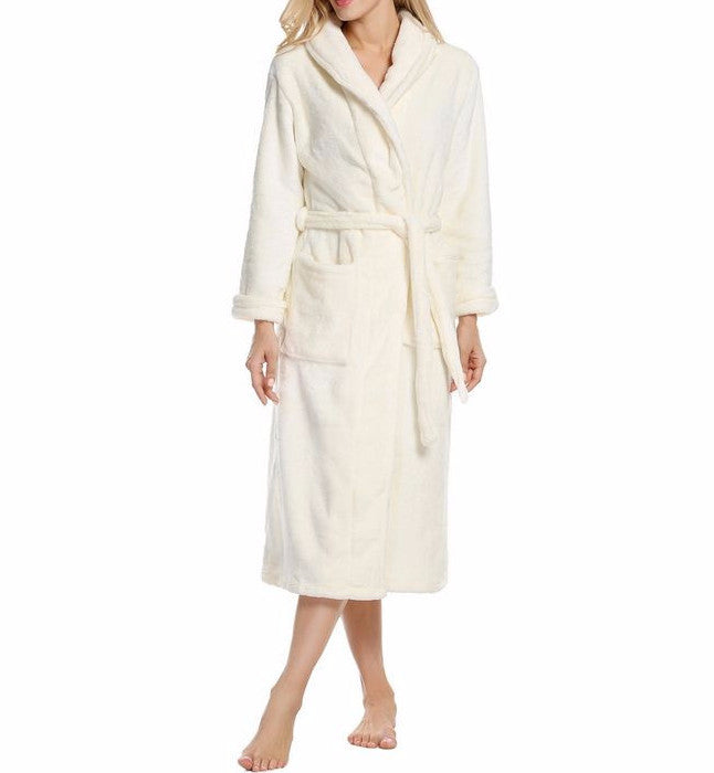 Warm Solid Color Women's Long Bathrobe | Buy Women's Bathrobe | ZORKET ...