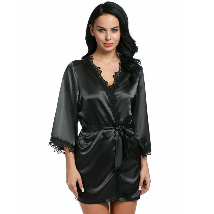 Women's Casual Night Robe with Lace | Women's Nightgowns | ZORKET.COM ...