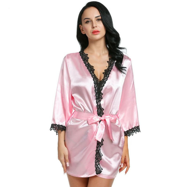 Women's Casual Night Robe with Lace | Women's Nightgowns | ZORKET.COM ...