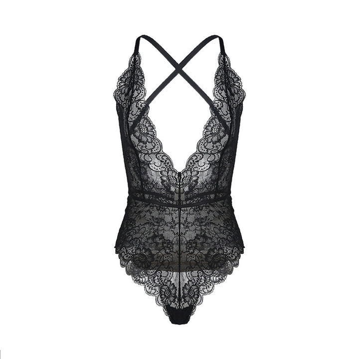 Ladies' Black Sexy Floral-Lace Bodysuit | Buy Lingerie Sets | Zorket ...