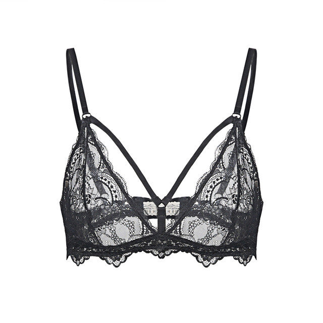 Black Lace Underwear Set | Bralette & Panties With Low Waist | Zorket ...