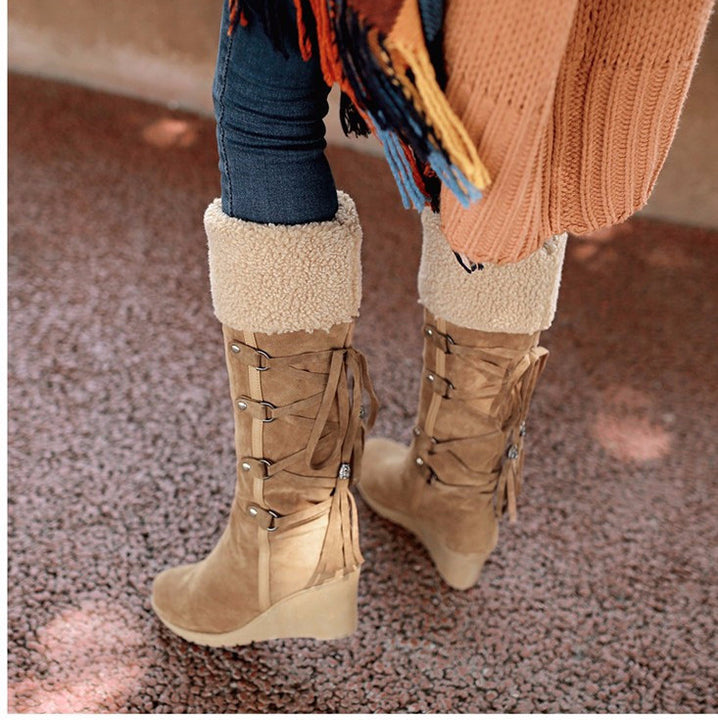 Women's Fashion Plush Knee-High Slip-Resistant Snow Boots | ZORKET
