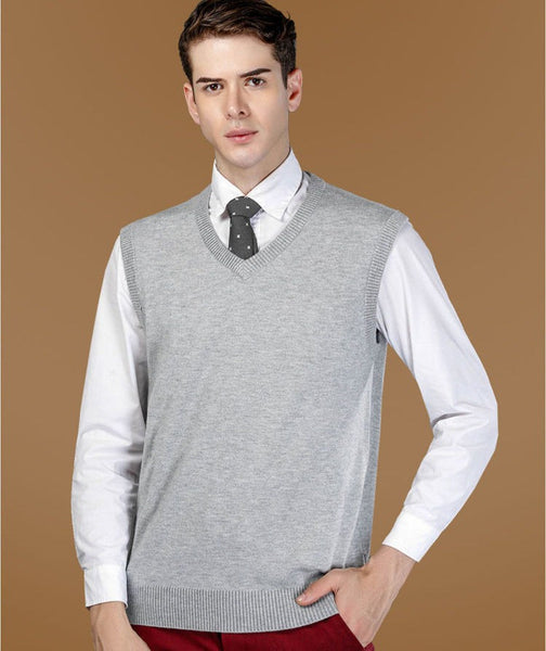 Men's Classic Solid Color V-Neck Sweater Vest | ZORKET