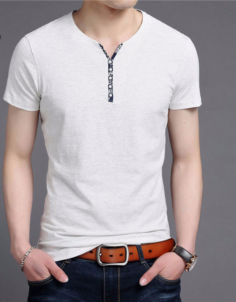 Men's Slim Fit Cotton V-Neck T-Shirt | ZORKET