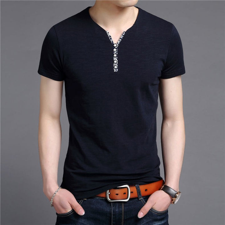 Men's Slim Fit Cotton V-Neck T-Shirt | ZORKET