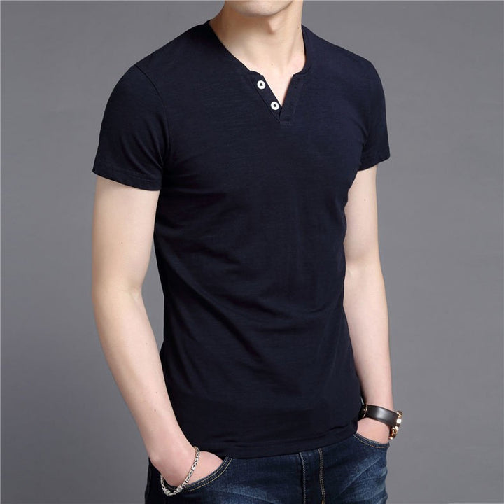 Men's V-Neck Slim Fit Short Sleeve T-Shirt | ZORKET