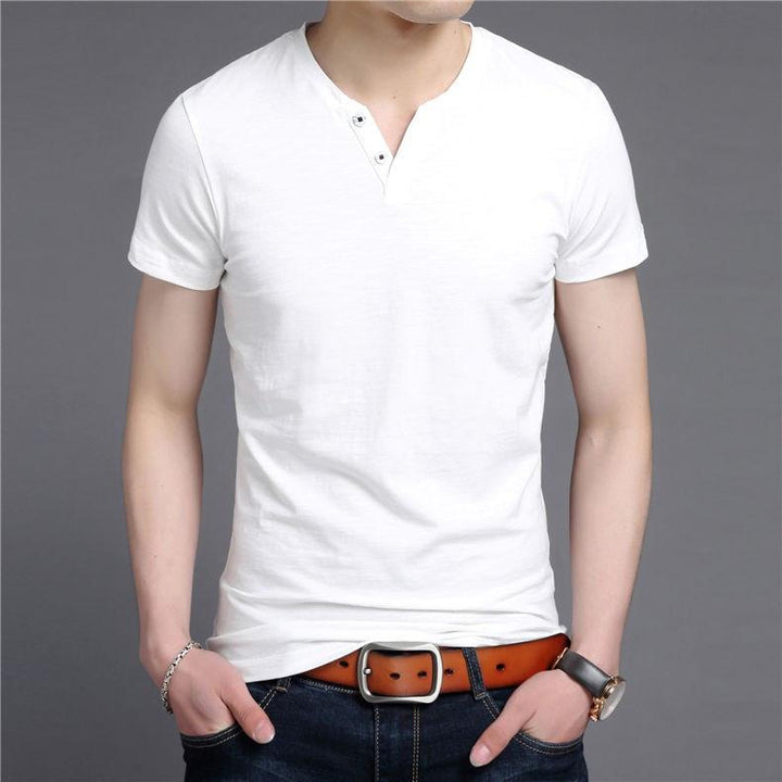 Men's V-Neck Slim Fit Short Sleeve T-Shirt | ZORKET
