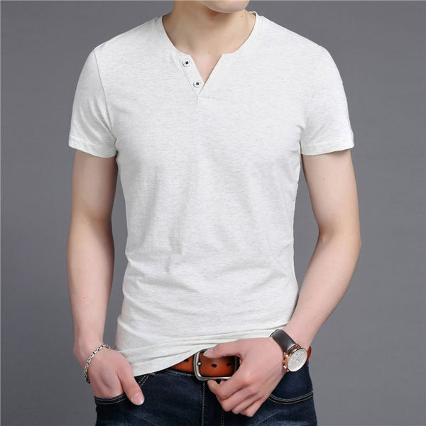 Men's V-Neck Slim Fit Short Sleeve T-Shirt | ZORKET