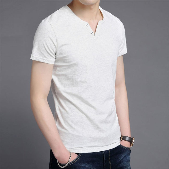 Men's V-Neck Slim Fit Short Sleeve T-Shirt | ZORKET