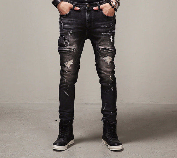 High Quality Mens Ripped Biker Jeans | ZORKET