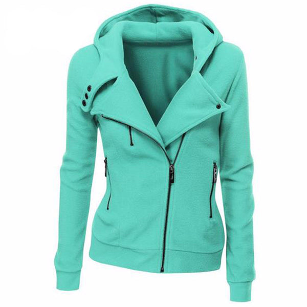 Women's Solid Color Hooded Jacket | ZORKET