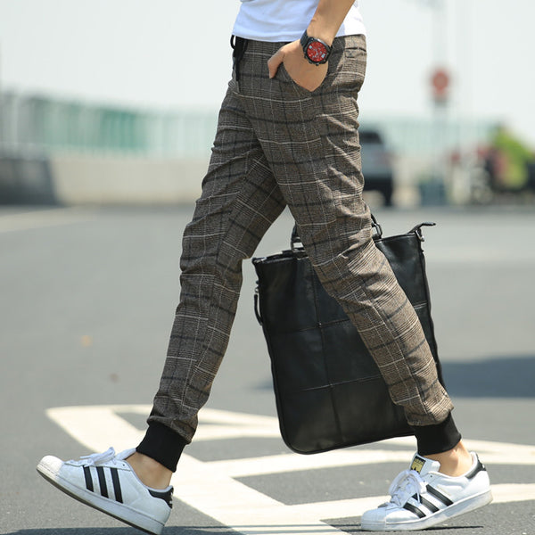 Men's Plaid Slim Fit Casual Pants | ZORKET