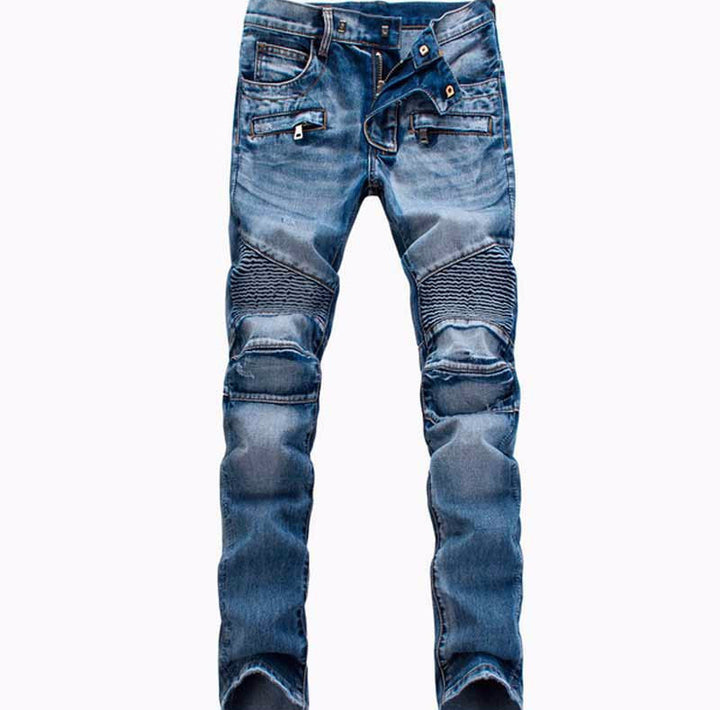 Men's Casual Ripped Biker Jeans | ZORKET