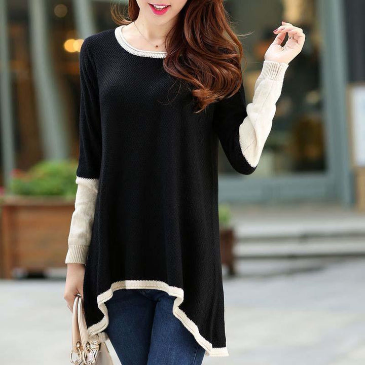Medium-Long Women's Asymmetric Long Sleeved Sweater | ZORKET