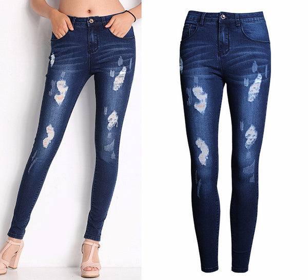 Spring Women's Slim Skinny Hole Denim Jeans | ZORKET