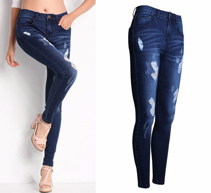 Spring Women's Slim Skinny Hole Denim Jeans | ZORKET