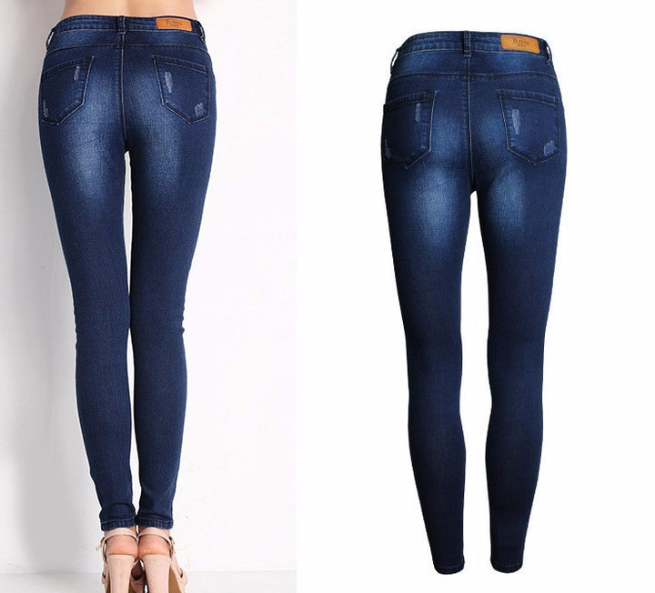 Spring Women's Slim Skinny Hole Denim Jeans | ZORKET