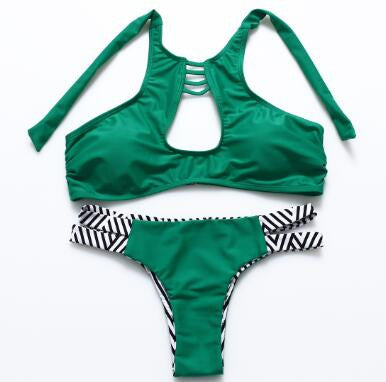 Summer High Neck Low Waist Beach Women's Bikinis Set | ZORKET