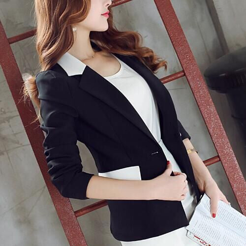 Women's Long-Sleeved Solid Color Blazer | Women's Blazers | ZORKET.COM ...