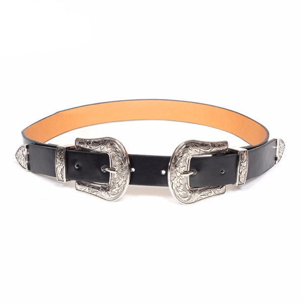 Vintage Metal Pin Buckle Leather Belt For Women | ZORKET