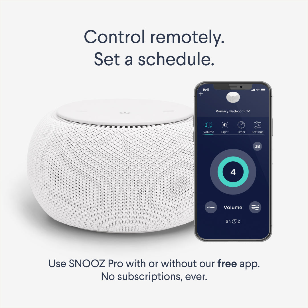 SNOOZ Smart White Noise Machine - Real Fan Inside for Non-Looping White  Noise Sounds - App-Based Remote Control, Sleep Timer, and Night Light -  Cloud