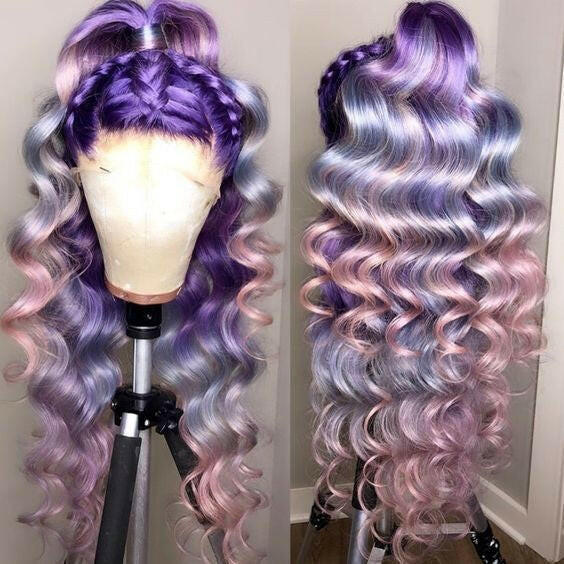 lilac wig real hair