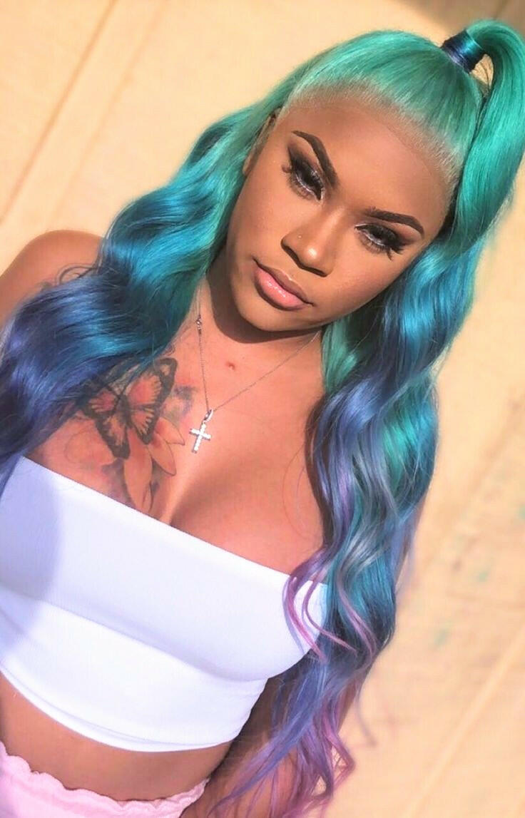 mint hair wig