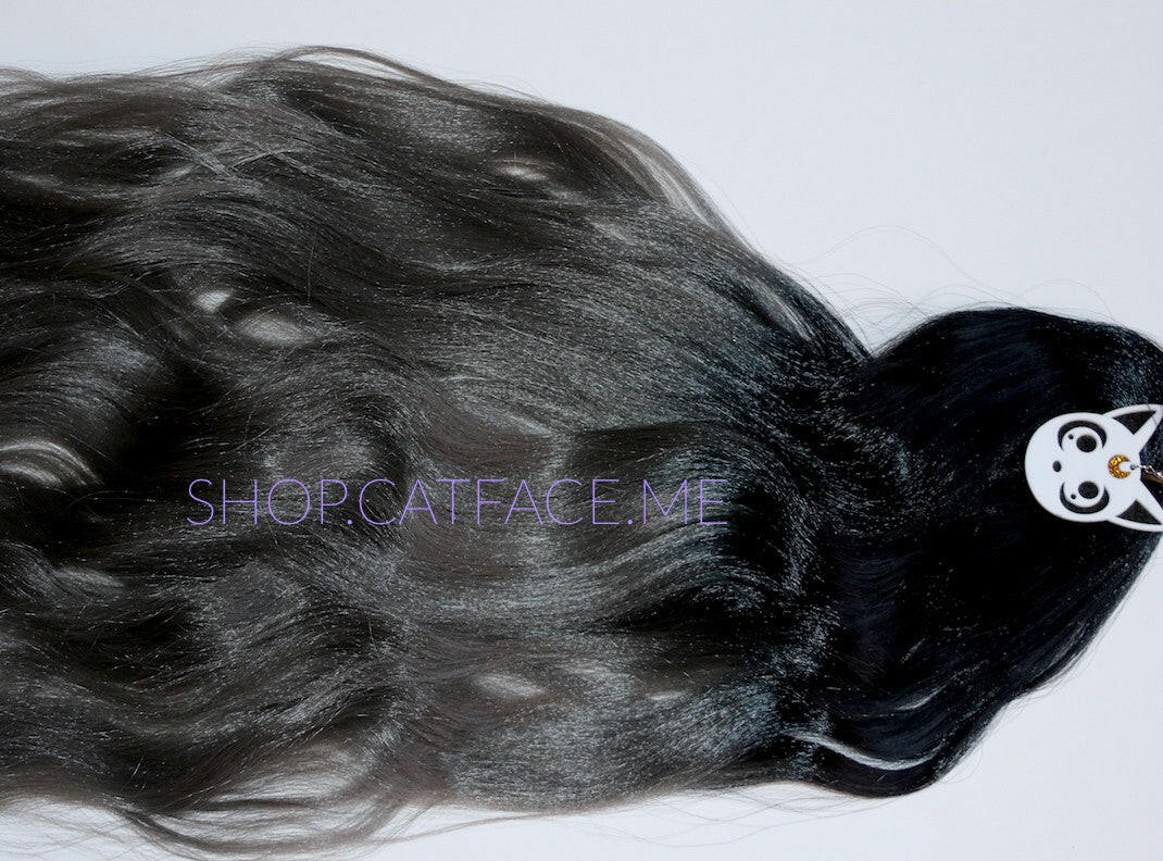 CATFACE HAIR BLACK DARK GREY OMBRE JUMBO BRAIDING HAIR Catface Hair