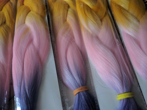 Pink Ombre Braiding Hair Catface Hair