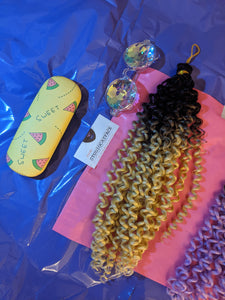  6Pack Crochet Curly Hair Water Wave Braiding Hair Ombre Green  Kinky Curly Crochet Hair for Black Women Bohemian Curl Crochet Hair(1B/Green,600g/Lot)  : Beauty & Personal Care